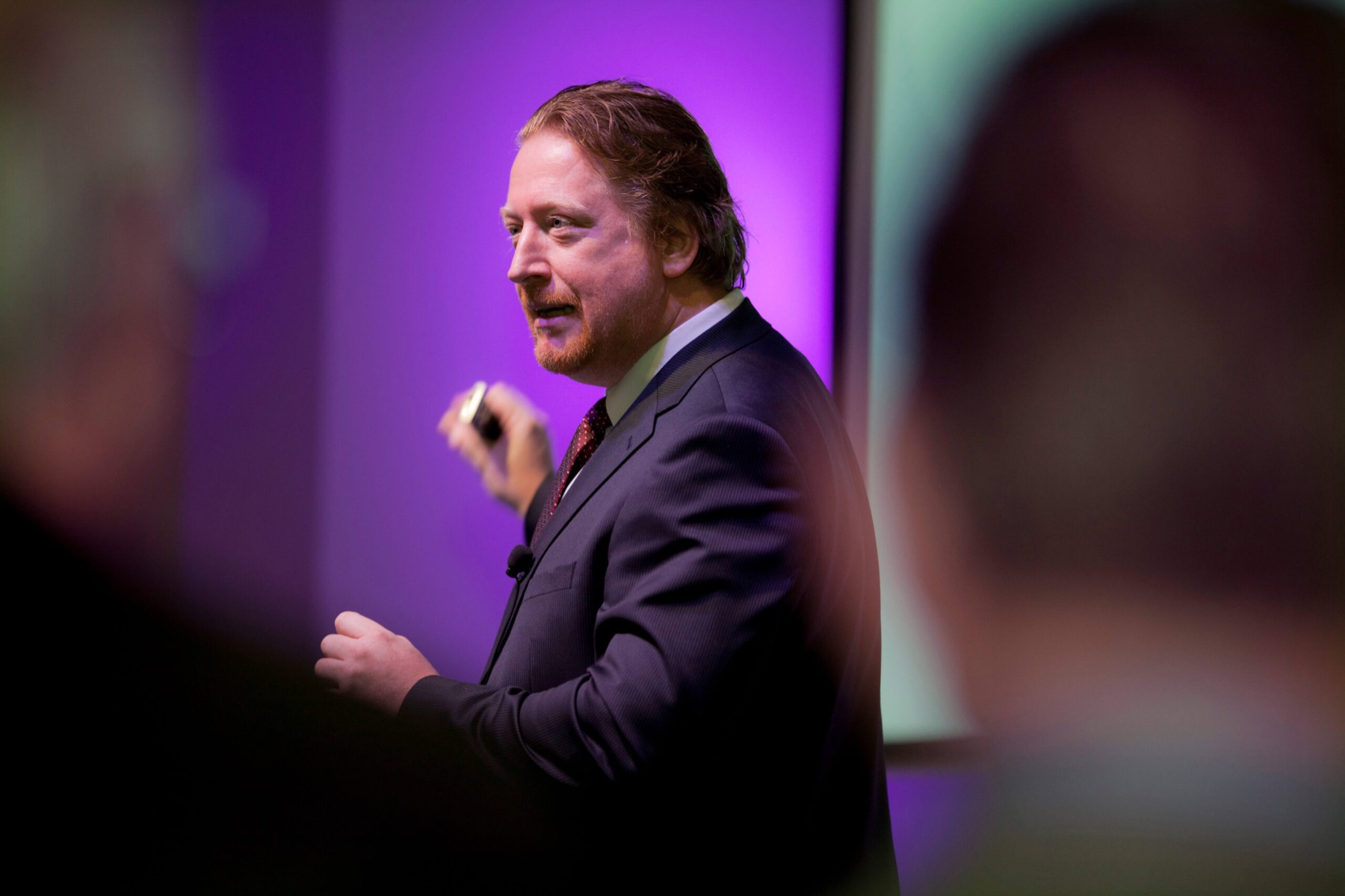 Dirk Van Goubergen, founder of Van Goubergen P&M, giving a presentation